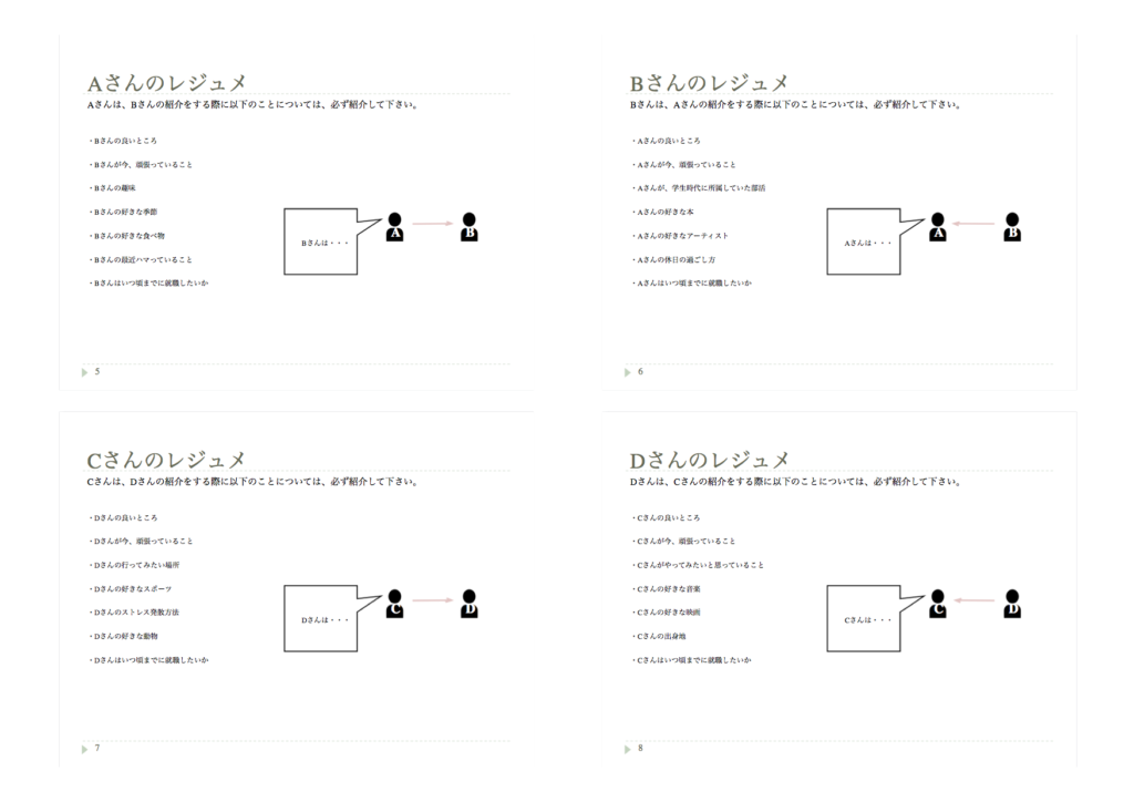 魅力的な紹介を！他己紹介【グループワーク】