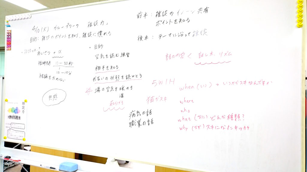 コミュニケーションは雑談から！【グループワーク】