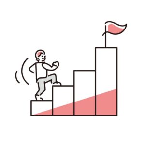 目標に向かって歩く人