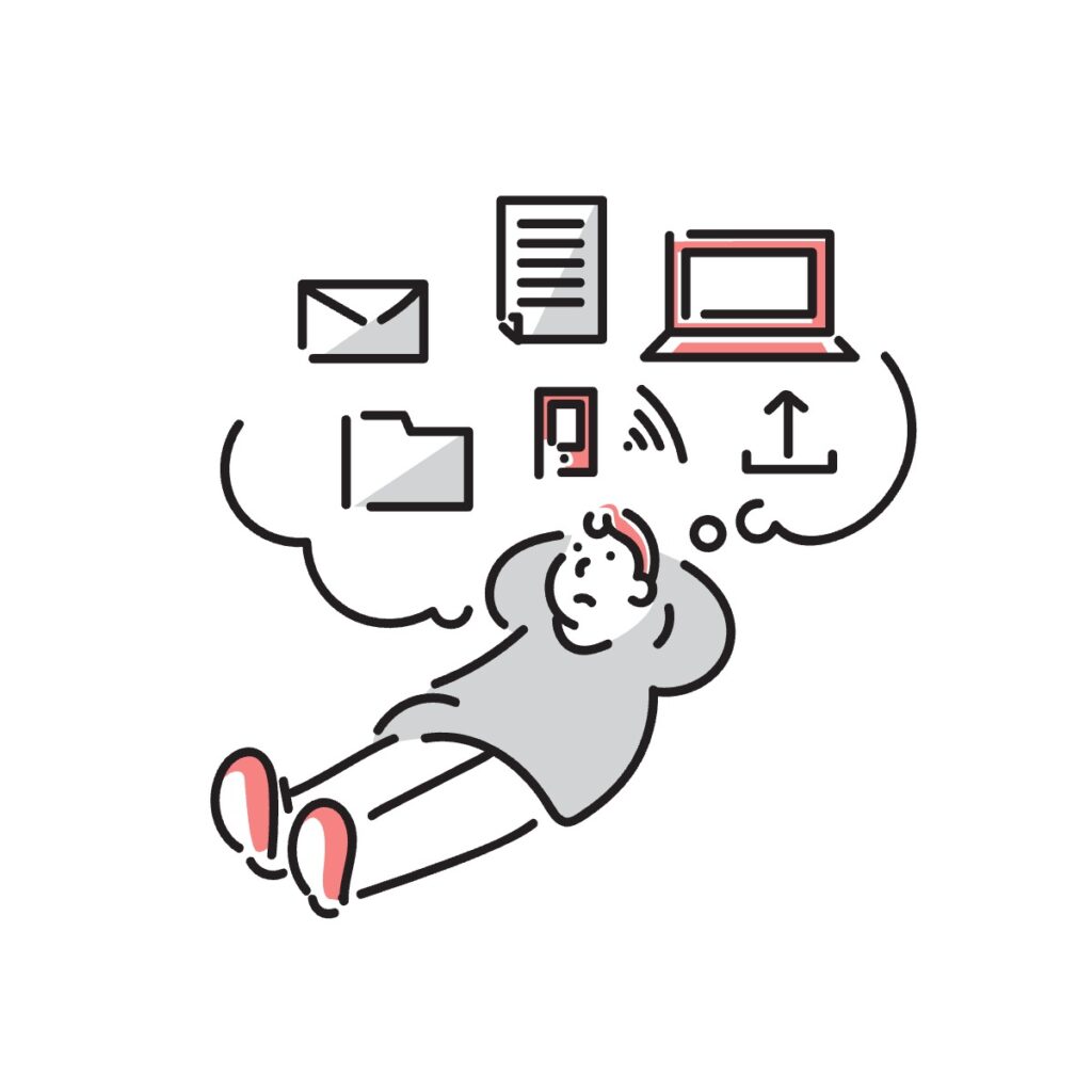 タスクを考える男性イラスト