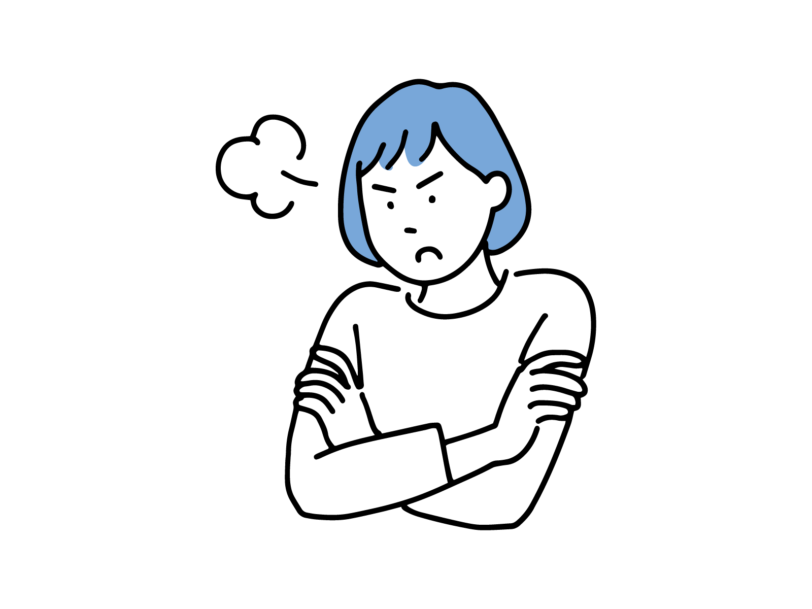 怒りのイメージイラスト女性