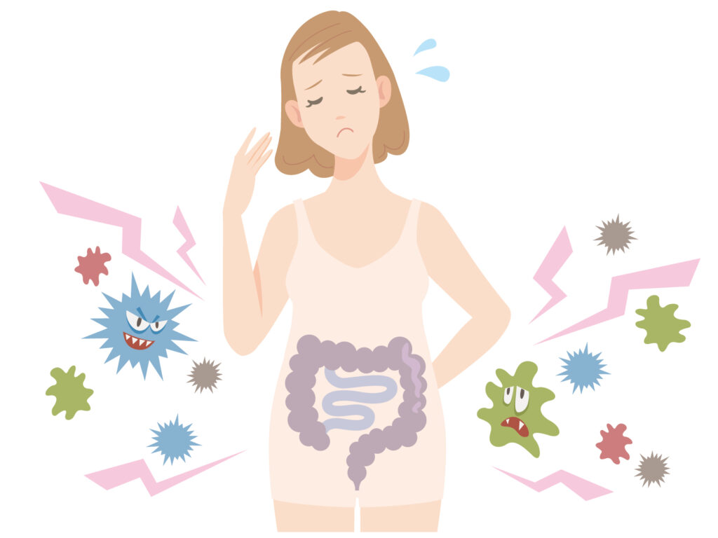 腸内環境悪化のイメージイラスト