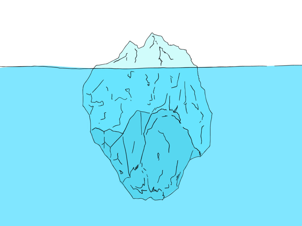 氷山を例にした意識と無意識イメージイラスト